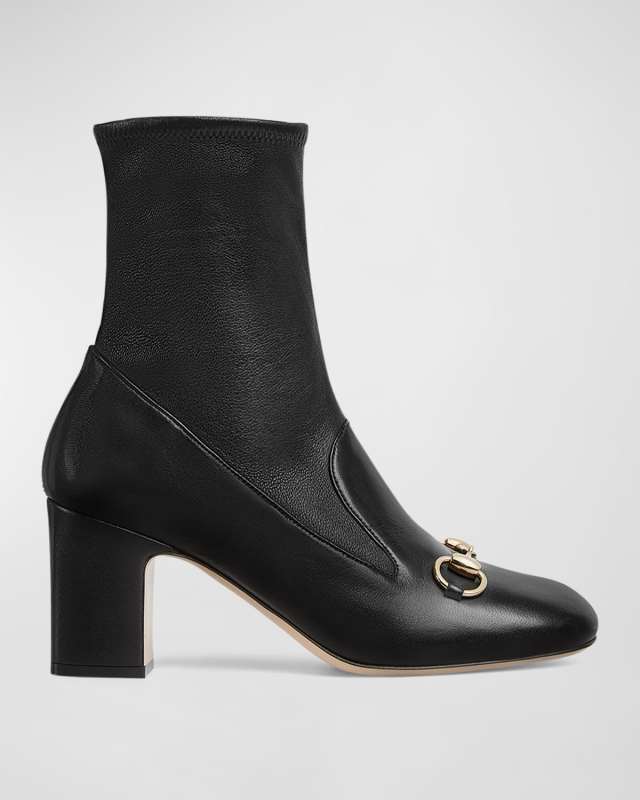 Lady Leather Bit Loafer Booties